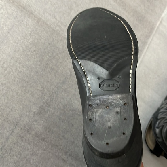 [7.5]Black Leather Cowboy Boots  with Embroidered pattern - Picture 10 of 10